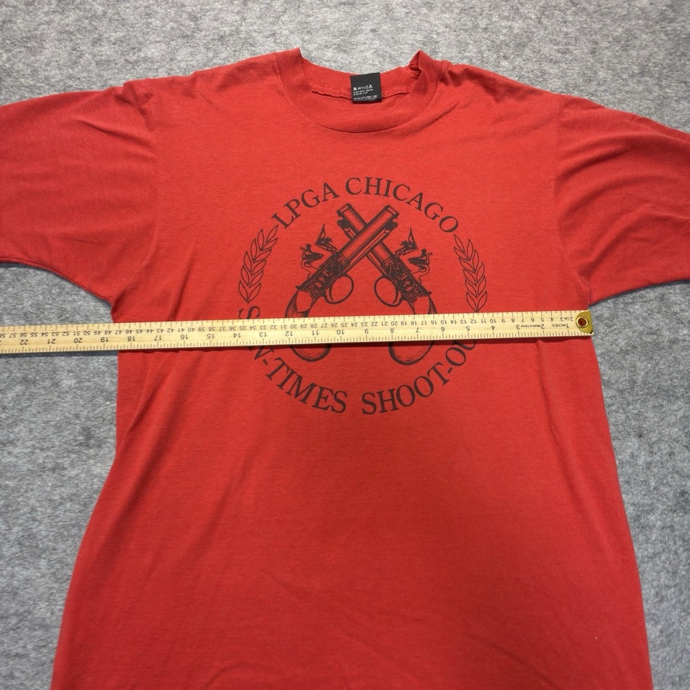 VTG 1991 LPGA Chicago Shoot-Out T-Shirt L Red Cellular One USA - Picture 8 of 10